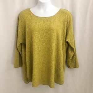 URU Textured Etched Silk Tunic Shirt Pullover One Size Plus